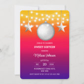 Chique zilveren ster string licht verloop verjaard kaart (Voorkant)