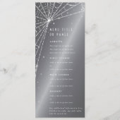 Chique Zilvergrijs Diamant Spinnenweb Flat 4 Cursu Menu (Voorkant)