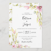 Chique zomer Wildbloemen bruiloft uitnodiging (Voorkant / Achterkant)