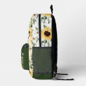 Chique Zonnebloem Bloemen Patroon Aangepaste Scrip Bedrukte Rugzak (Rechts)
