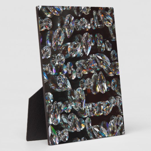 Chique Zwarde Diamant Kristal Abstract Patroon Cad Fotoplaat (Zijkant)