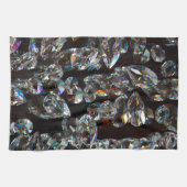 Chique Zwarde Diamant Kristal Abstract Patroon Cad Theedoek (Horizontaal)