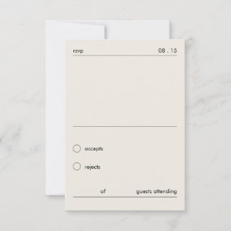 Chique Zwart en Ivoorkleurig Minimalistisch Trouw RSVP Kaartje