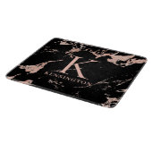 Chique zwart en Roos gouden folie marmer monogram Snijplank (Hoek)