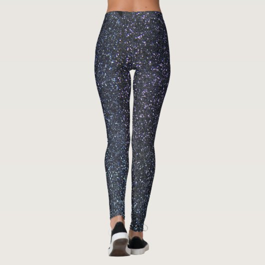 Chique zwart glitter sparkle leggings (Achterkant)