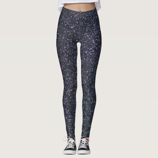 Chique zwart glitter sparkle leggings (Voorkant)