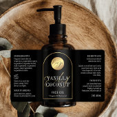 Chique Zwart & Goud Logo 2 OZ Dropper Flessenetike Etiket