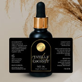 Chique Zwart & Goud Logo 2 OZ Dropper Flessenetike Etiket