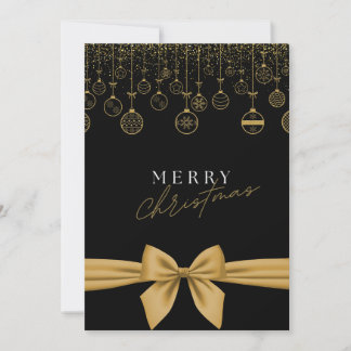 Chique Zwart & Goud "Prettig Kerstfeest" Kaart