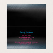 Chique zwart heet roze blauw druppels visitekaartjes (Binnenkant ongevouwen)