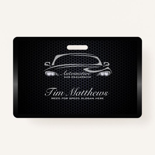 Chique zwart minimalistische moderne auto business badge (Voorkant)