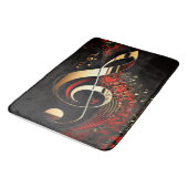 Chique Zwart Rood en Goud Treble Clef Note Badmat (Gekanteld)