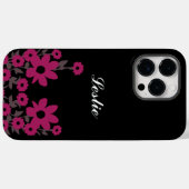 Chique zwart & roze gepersonaliseerde minimalist Case-Mate iPhone case (Achterkant (horizontaal))