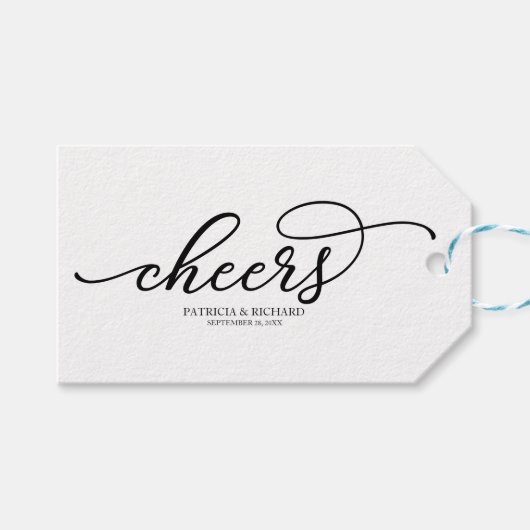 Chique zwart script juicht wijnfles Labels Cadeaulabel (Voorkant (Horizontaal))