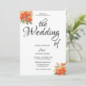 Chique zwart wit bloemenalles in één kalligrafie kaart (Staand voorkant)