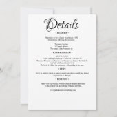 Chique zwart wit bloemenalles in één kalligrafie kaart (Achterkant)