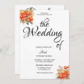 Chique zwart wit bloemenalles in één kalligrafie kaart (Voorkant / Achterkant)