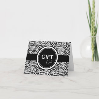 Chique Zwart-wit Dierenprint Cadeau Kaart Houder