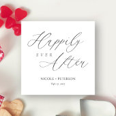 Chique zwart-wit gelukkig ooit na bruiloft servet