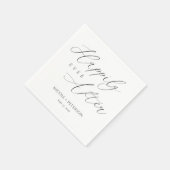 Chique zwart-wit gelukkig ooit na bruiloft servet (Hoek)