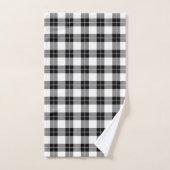 Chique zwart-wit geruite patroon bad handdoek (Handdoek)