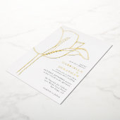 Chique zwart wit goud tulp bruiloft folie uitnodiging (Gedraaid)