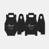 Chique Zwart Wit Liefde Script Custom Wedding Bedankdoosjes (Uitgevouwen)