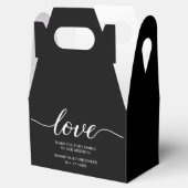 Chique Zwart Wit Liefde Script Custom Wedding Bedankdoosjes (Geopend)