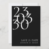 Chique zwart wit minimale foto bruiloft save the date (Voorkant)