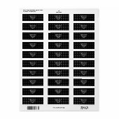 Chique Zwart Wit Vierkant Patroon Adres Label (Full Sheet)