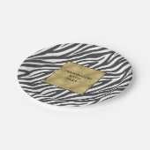 Chique Zwart Wit Zebra Print Papieren Bordje (Gekanteld)