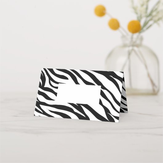 Chique zwart-wit zebraprint safari verjaardagsfees (Voorkant)