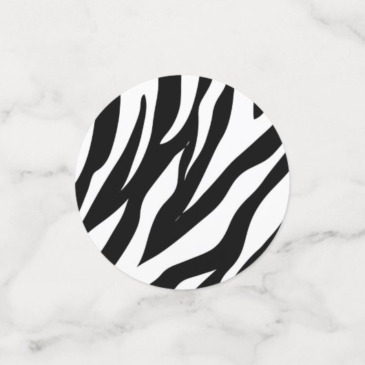 Chique zwart-wit zebraprint safari verjaardagsfees confetti (Kleine voorkant)