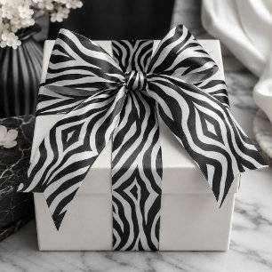 Chique zwart-wit zebraprint safari verjaardagsfees lint