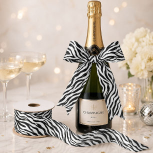 Chique zwart-wit zebraprint safari verjaardagsfees lint