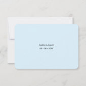 Chique zwarte en blauwe RSVP-huwelijksstoel gerese RSVP Kaartje (Achterkant)