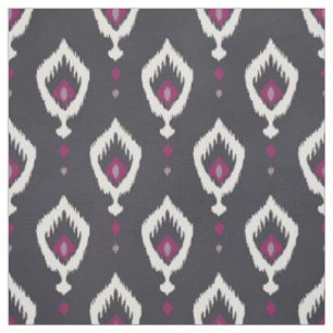 Chique zwarte en paarse ikat-stam patronen stof