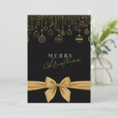 Chique Zwarte & Gouden "Prettig Kerstfeest" kaart (Staand voorkant)