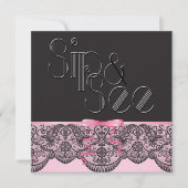 Chique zwarte kant en roze sip en see kaart (Voorkant)