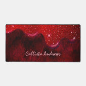 Chique zwarte rode druppels glitter marmer bureaumat (Voorkant)