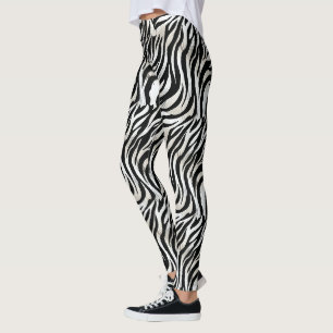 Chique Zwarte Zebra Strepen Leggings