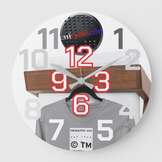 ChiRadioLLC™ wallClock design by www.djelove.com Grote Klok (Voorkant)