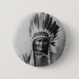 Chiricahua Apache Geronimo Goyathlay Goyahkla Ronde Button 5,7 Cm