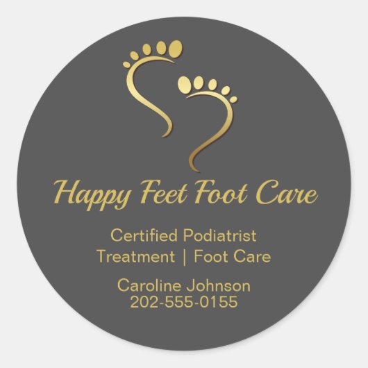 Chiropodist Podiatrist Pedicure Foot Care Business Ronde Sticker (Voorkant)