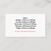 Chiropracter Carte de visite (Dos)