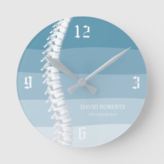 Chiropractic Chiropractor Spine Therapist Blue Ronde Klok (Voorkant)