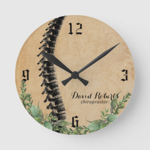 Chiropractic Chiropractor Spine Therapist Vintage Ronde Klok
