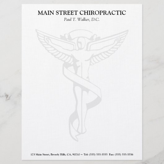 Chiropractic Emblem Letterhead Persoonlijk Briefhoofd (Voorkant)