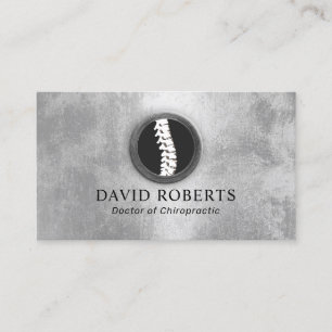Chiropractic Spine Logo Trendy Silver Chiropractor Visitekaartje