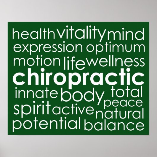 Chiropractic Word Collage Poster (Voorkant)